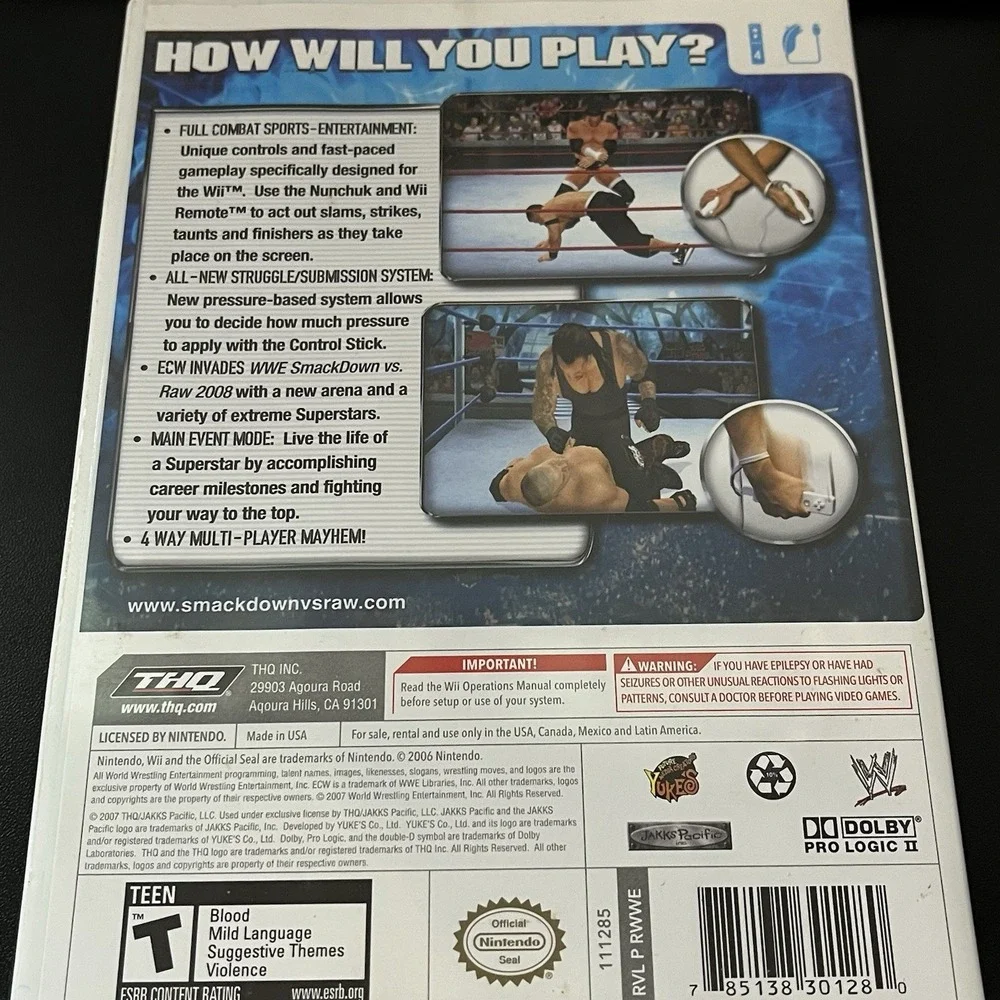 Wii Games Cabela's Big Game Hunter 2010 Nintendo Rock Band 2 Smack Down Raw 2008